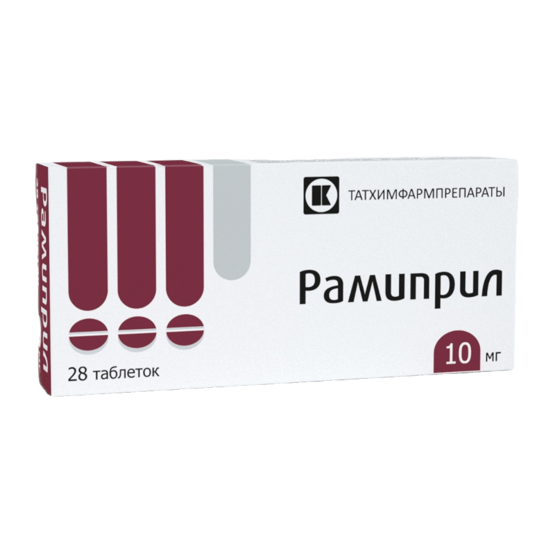 

Рамиприл 10 мг таблетки 28 шт