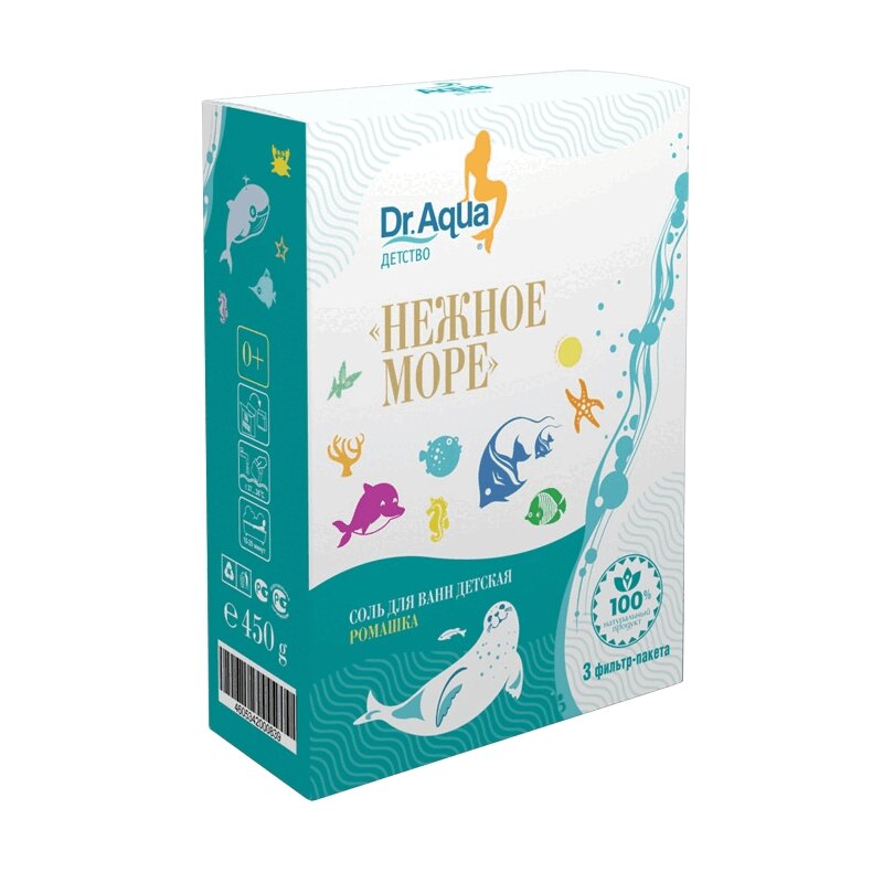 

Dr.Aqua Нежное море Соль для ванн детская Ромашка 450 г
