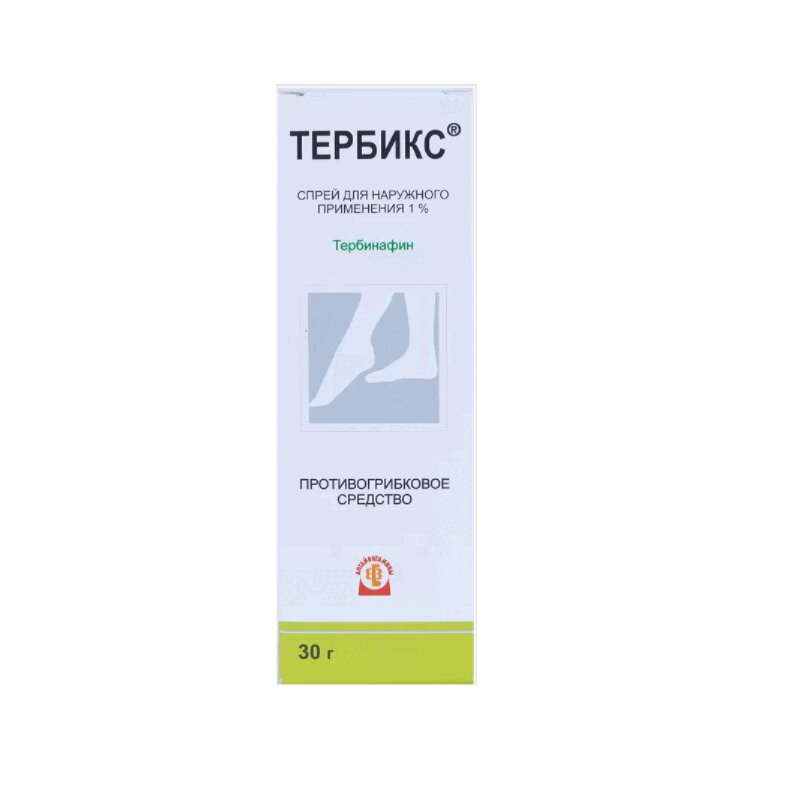 

Тербикс 1% спрей для наружного применения 30 г
