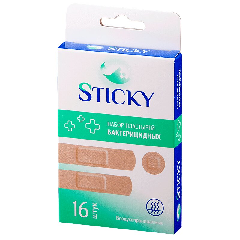 Изображение товара Sticky Пластырь бактерицидный текстильная основа набор универсальный 16 шт