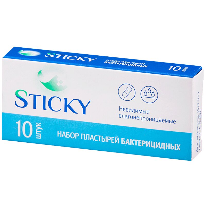 

Sticky Пластырь бактерицидный невидимый 2,5 см х 5,6 см 10 шт
