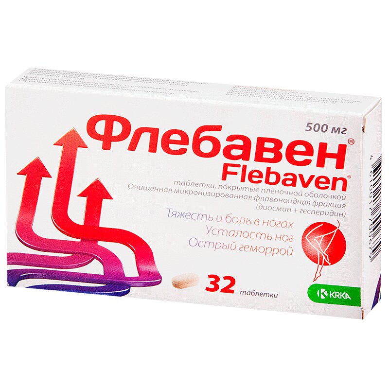 Изображение товара Флебавен 500 мг таблетки 32 шт - ангиопротекторное средство