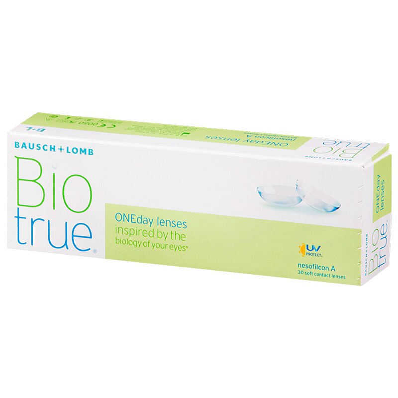 Линза контактная Biotrue Oneday ВС=8,6 -1,00 30 шт линза контактная acuvue 1 day moist bc 8 5 5 50 30