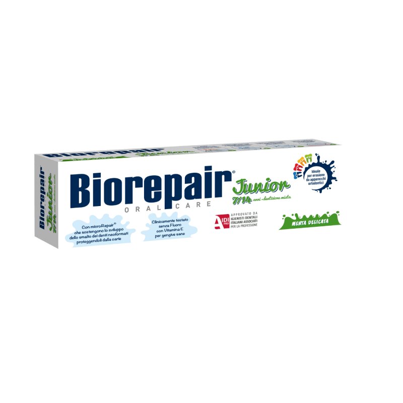 BioRepair  Джуниор зубная паста Мята 75 мл ползунки детские персик рост 62 см