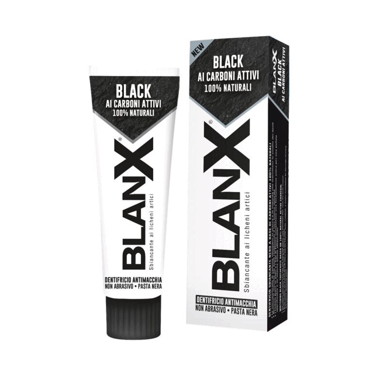Blanx Зубная паста Черный уголь отбеливание 75 мл освежающий ароматический комплекс blue sky