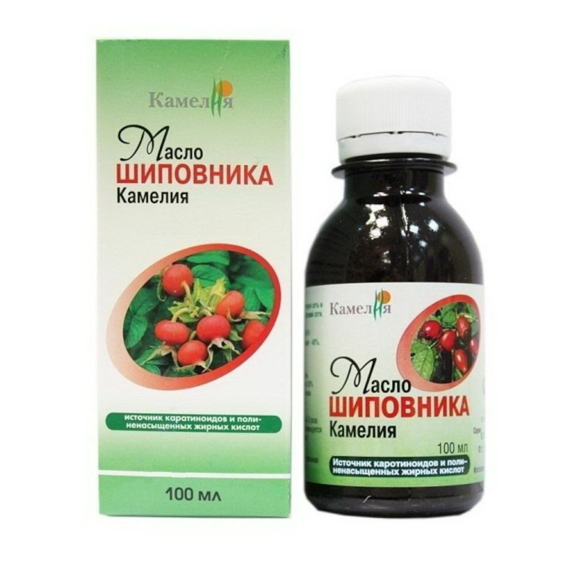 Изображение товара Масло шиповника для внутреннего приема 100 г натуральное масло Камелия Россия