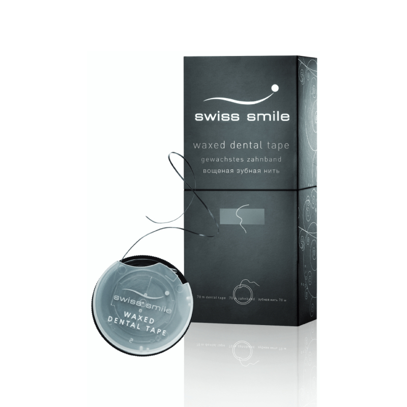 

Swiss Smile Базель Зубная лента вощеная черная 70 м