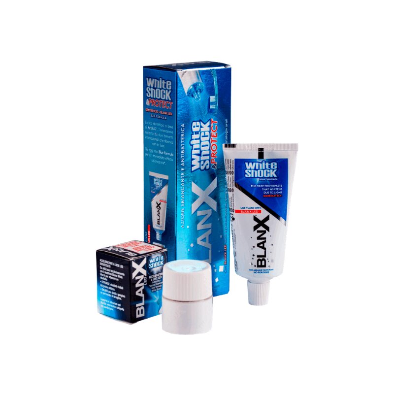 Blanx Вайт Шок зубная паста отбеливающая 50 мл со светодиодной лампой-активатором curaprox би ю паста зубная первооткрыватель 60 мл