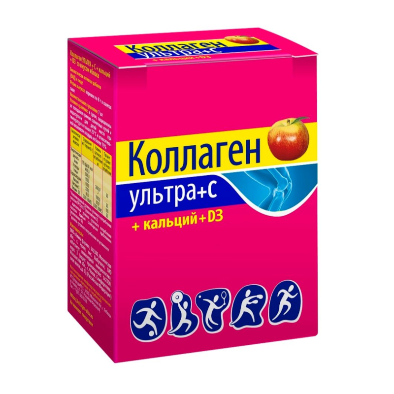 

Коллаген Ультра плюс Кальций-Д яблоко пор.8г пак.№30 (БАД)