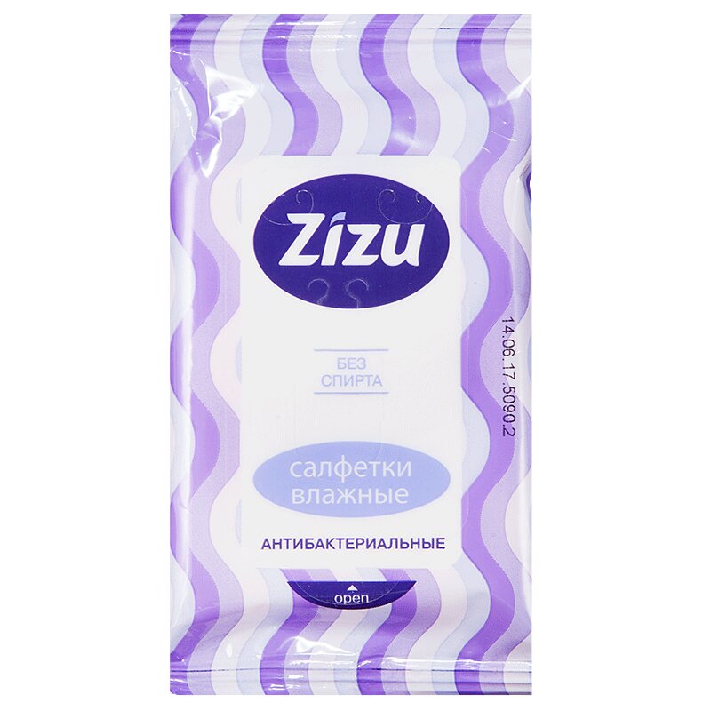 Zizu Салфетки влажные антибактериальные 10 шт premial салфетки влажные дезодорирующие