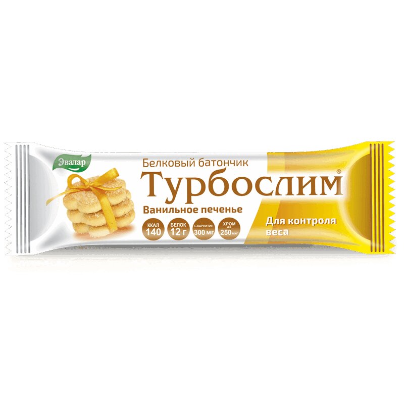 Изображение товара Турбослим батончик белковый для похудения Ванильное печенье 50 г