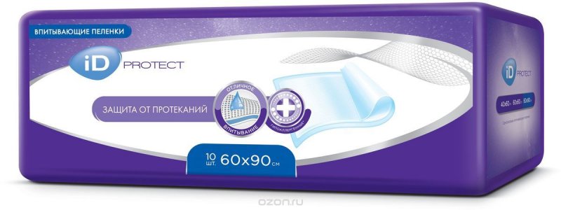 

ID Protect Пеленка впитывающиеся 60х90 см 10 шт