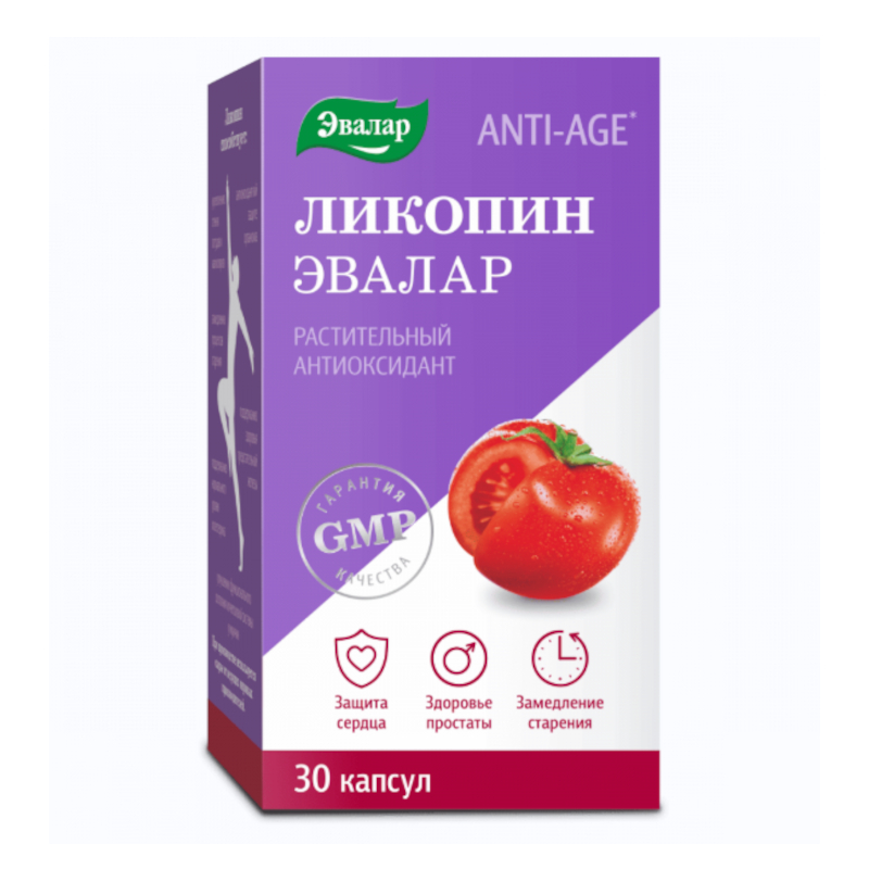 Изображение товара Anti-Age Ликопин Эвалар капсулы 30 шт натуральный растительный антиоксидант для здоровья