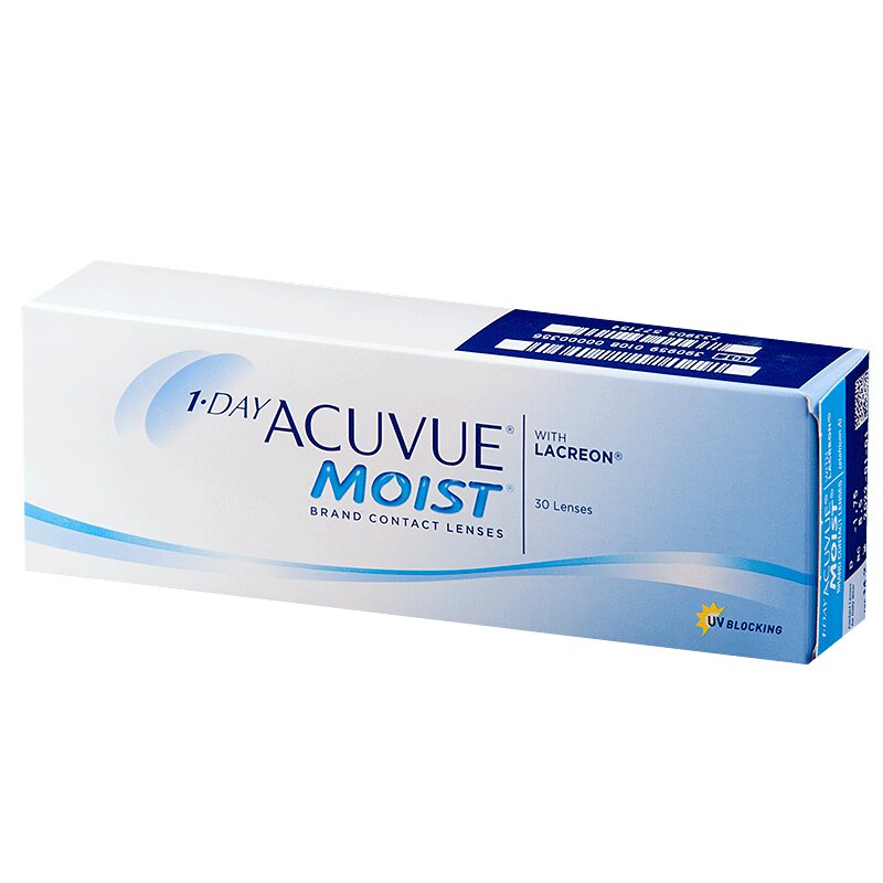 Линза контактная Acuvue 1-DAY Moist BC=8,5 -1,00 30 шт линза контактная dailies total 1 bc 8 5 2 50 30 шт