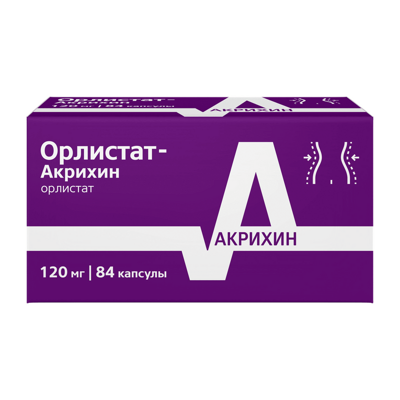 Изображение товара Орлистат-Акрихин 120 мг капсулы для снижения веса 84 шт