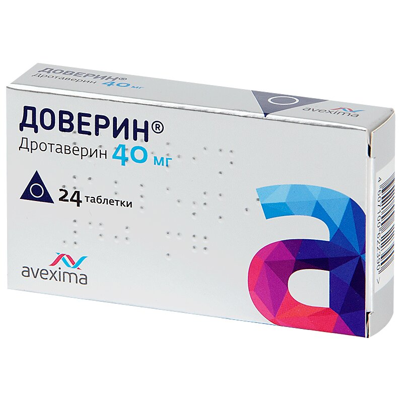 Доверин таблетки 40 мг 24 шт дротаверин таблетки 40мг 50шт
