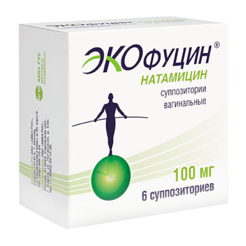 Экофуцин 100 мг суппозитории вагинальные 6 шт