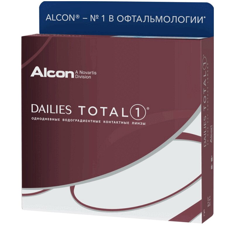 Изображение товара Дневные контактные линзы Alcon Dailies Total 1 BC=8,5 -1,75 90 шт