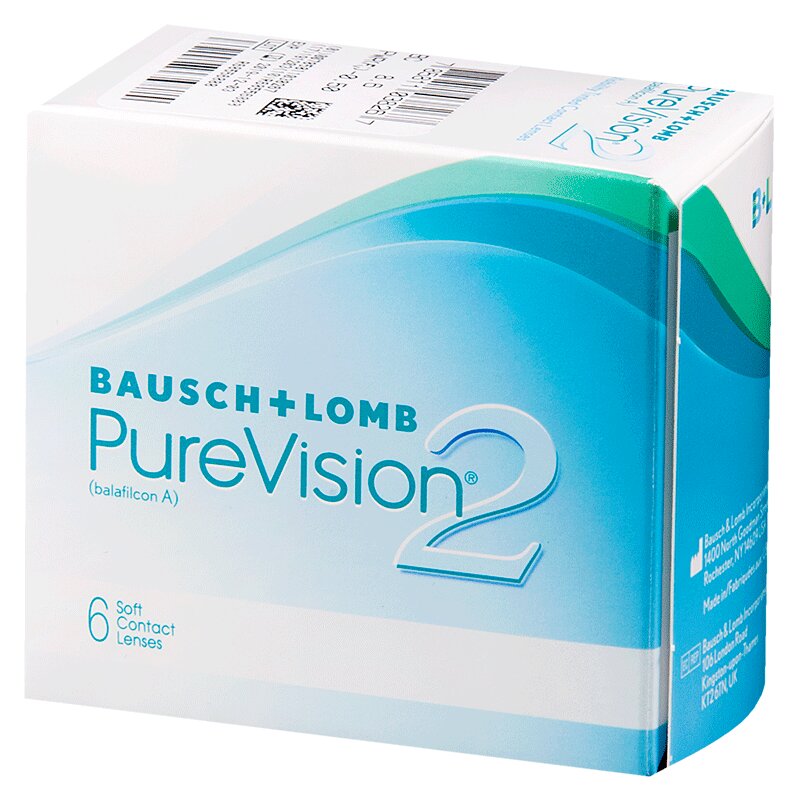 Линза контактная Pure Vision 2 BC=8,6 -2,25 6 шт линза контактная acuvue 1 day moist bc 8 5 5 50 30