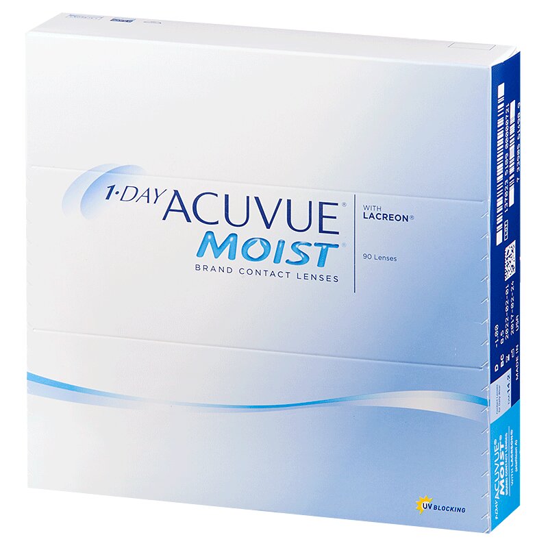 Линза контактная Acuvue 1-DAY Moist BC=8,5 -1,75 90 шт воскресное утро