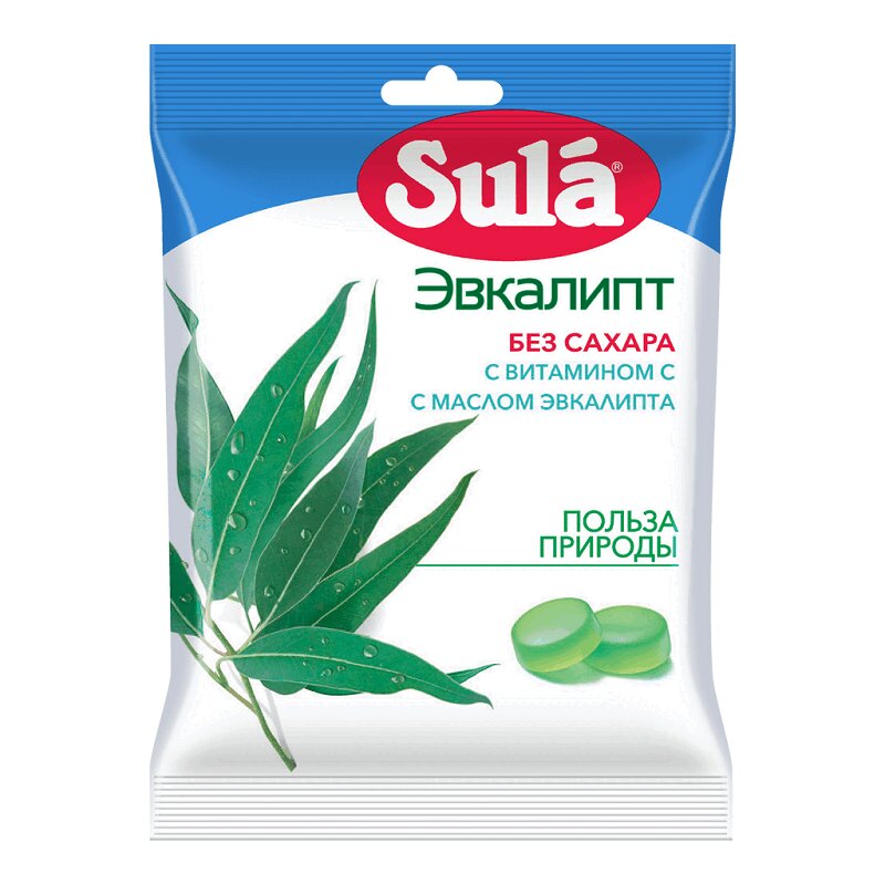 Зула Леденцы диабетические Эвкалипт 60 г 1 шт волшебные леденцы