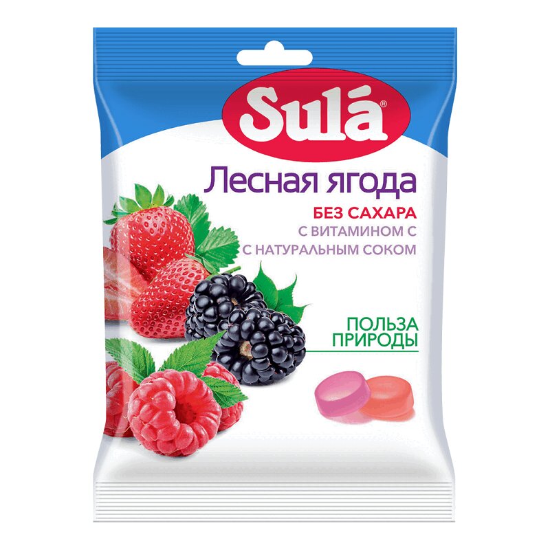 Изображение товара Зула Леденцы диабетические Лесная ягода 60 г 1 шт