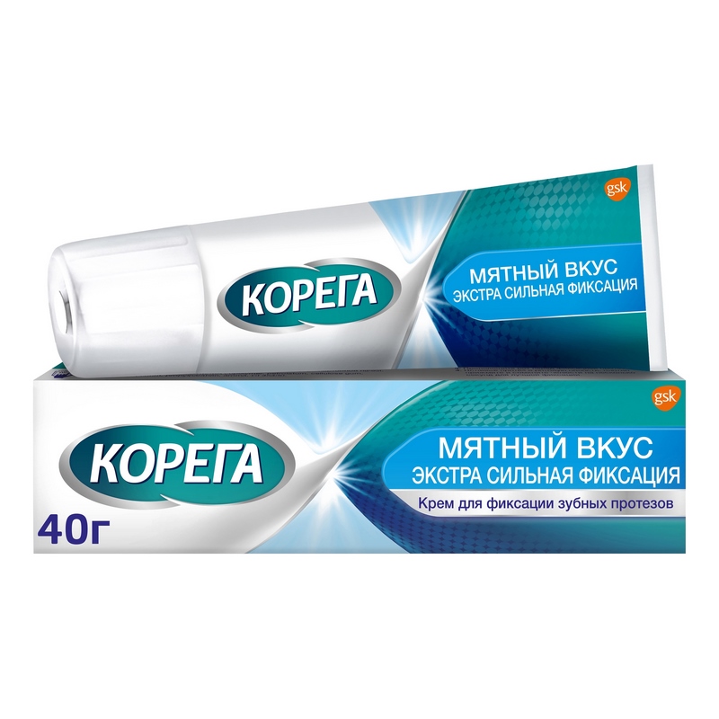 

Корега крем для фиксации зубных протезов экстра сильной фиксации Мята 40 г