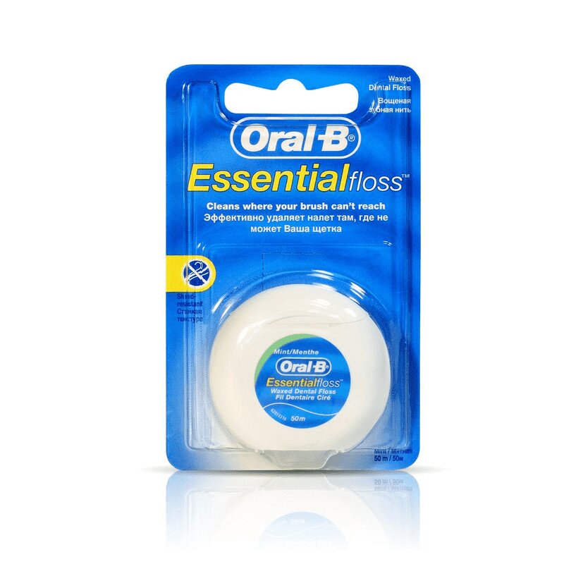 

Oral-B Essential floss Зубная нить вощеная Мята 50 м
