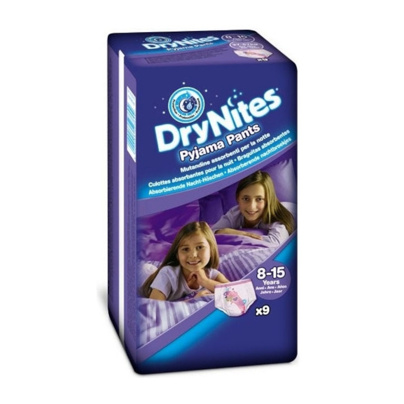 Huggies DryNites подгузники-трусики для девочек 8-15 лет/27-57 кг 9 шт