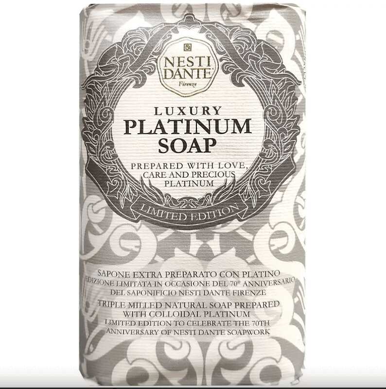 Nesti Dante Мыло Юбилейное Платиновое 250 г beautyblender спонжи оригинальные розовые 6 шт и мыло для очистки 30 г