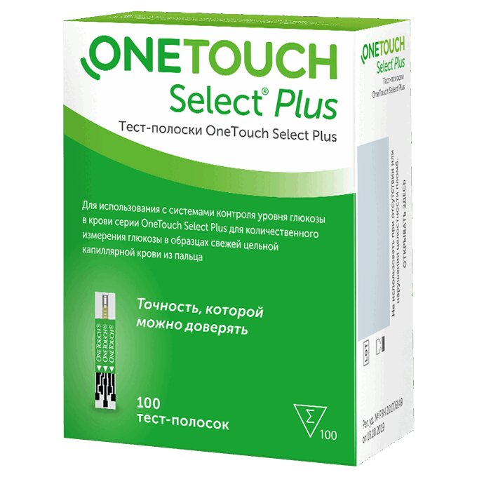 One touch Селект Плюс тест-полоски 100 шт тест полоски д анализатора изи тач easy touch холестерин 10