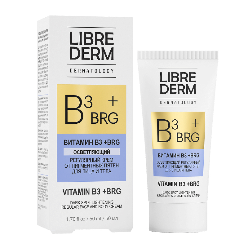 Изображение товара Librederm Витамин В3+BRG осветляющий крем от пигментных пятен для лица и тела 50 мл