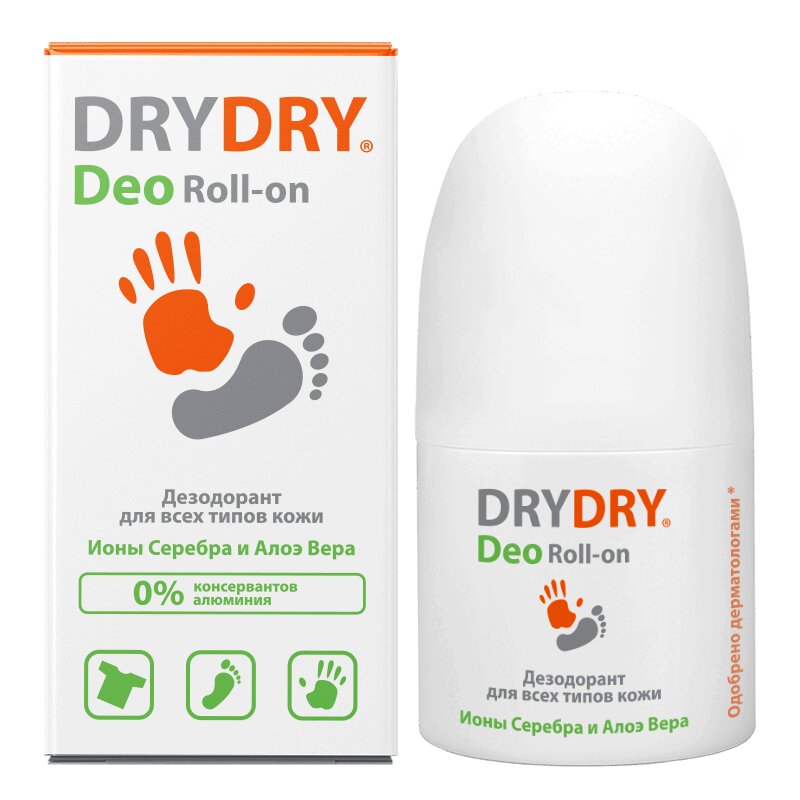 Dry Dry Део дезодорант шариковый для всех типов кожи 50 мл урьяж эйдж протект крем пилинг ночной многофункц д всех типов кожи бан 50мл