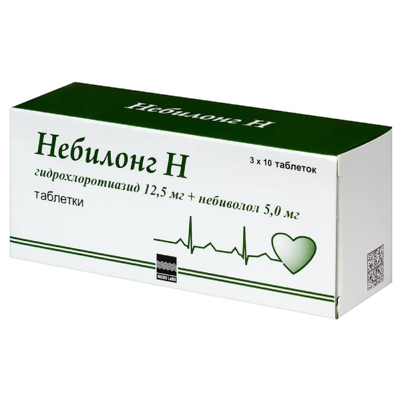 Изображение товара Небилонг Н 12,5 мг+5 мг таблетки 30 шт для снижения давления