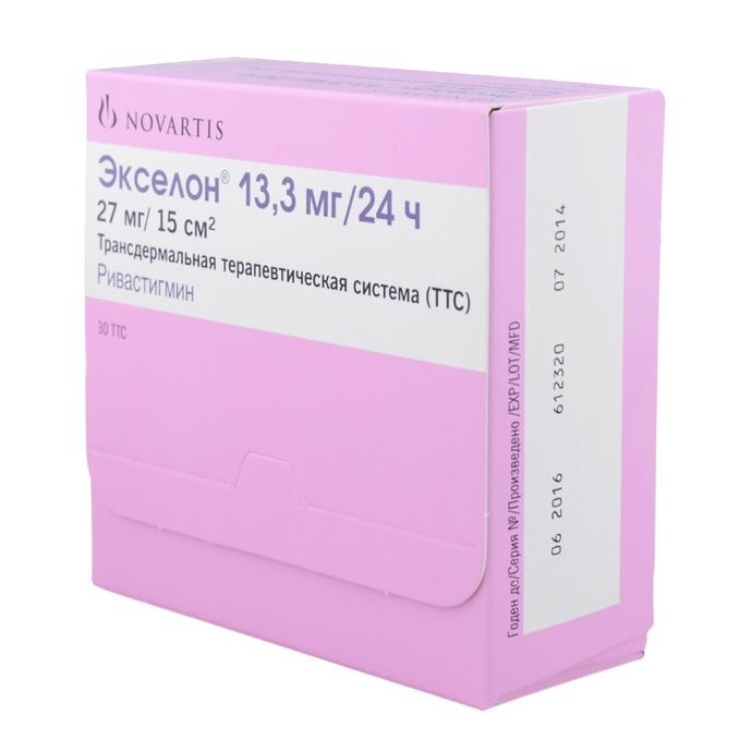Изображение товара Экселон 13,3 мг/24 ч трансдермальная система от деменции, 30 штук