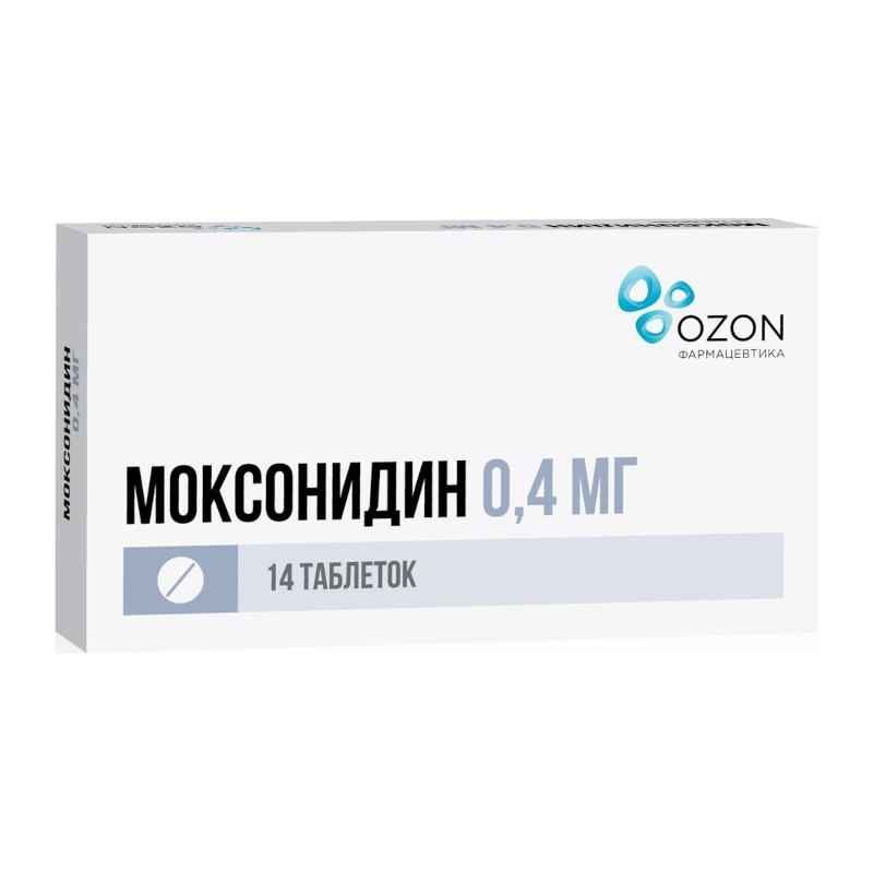 Изображение товара Моксонидин 0,4 мг таблетки 14 шт