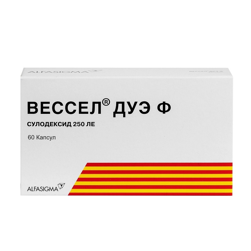 Изображение товара Вессел Дуэ Ф 250 ЛЕ капсулы 60 шт - препараты для сосудов и профилактики тромбозов
