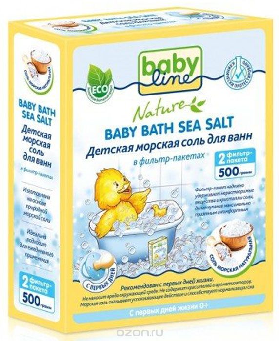 BabyLine Соль для ванн Нейчерал для детей 500 г kolesik соль для ванн с шиммером свежескошенная трава 440