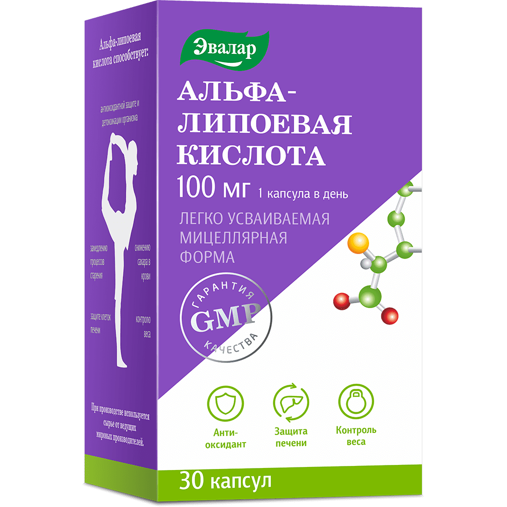

Anti-Age Альфа-липоевая кислота 100 мг капсулы 30 шт