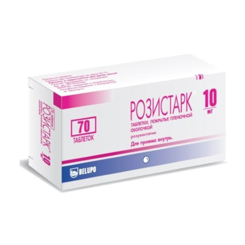 Изображение товара Розистарк 10 мг таблетки 70 шт - гиполипидемическое средство для снижения холестерина