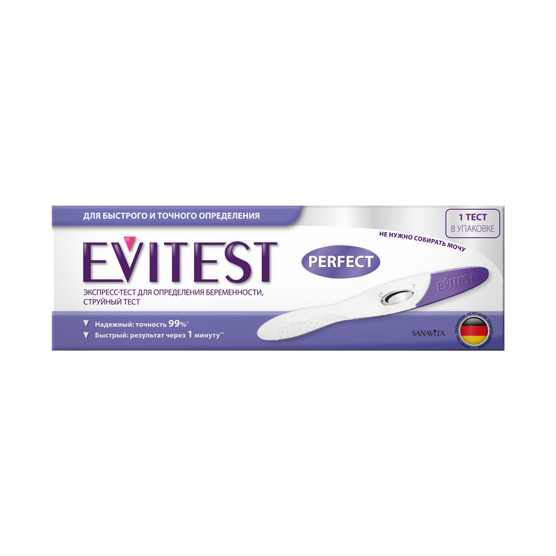 Изображение товара Evitest Perfeсt Тест на беременность струйный тест-кассета 1 шт