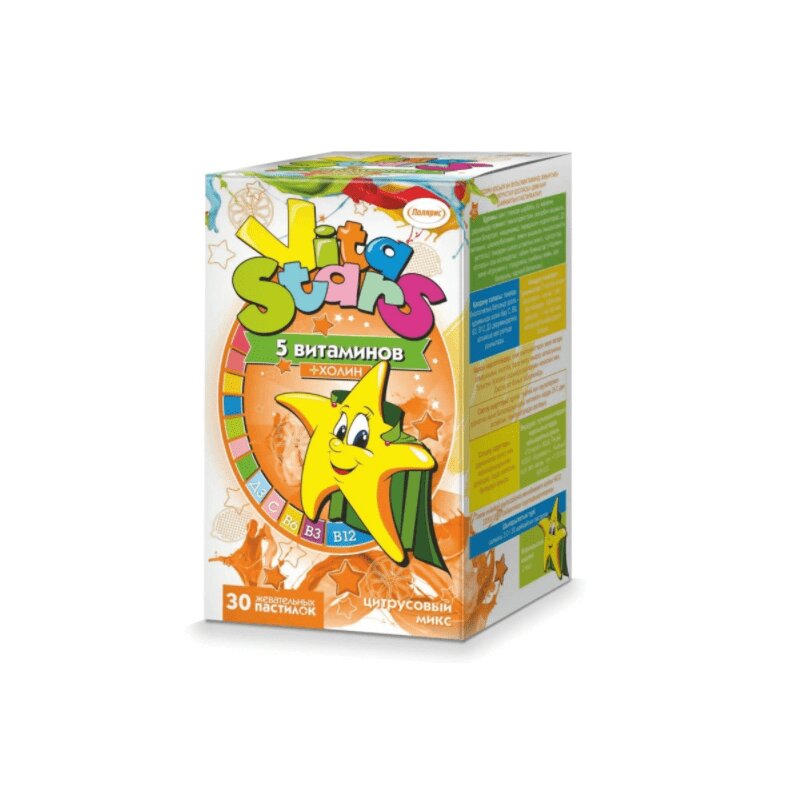 Изображение товара VitaStars Мультивитаминный Комплекс с холином паст.жеват.Цитрусовый микс 30 шт