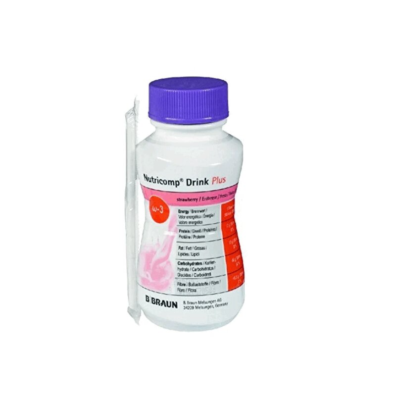 Изображение товара Жидкая смесь для энтерального питания Нутрикомп Дринк Плюс клубника 200 мл Германия