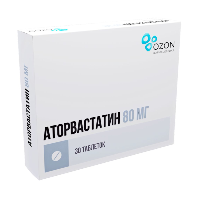 Изображение товара Аторвастатин 80 мг таблетки 30 шт