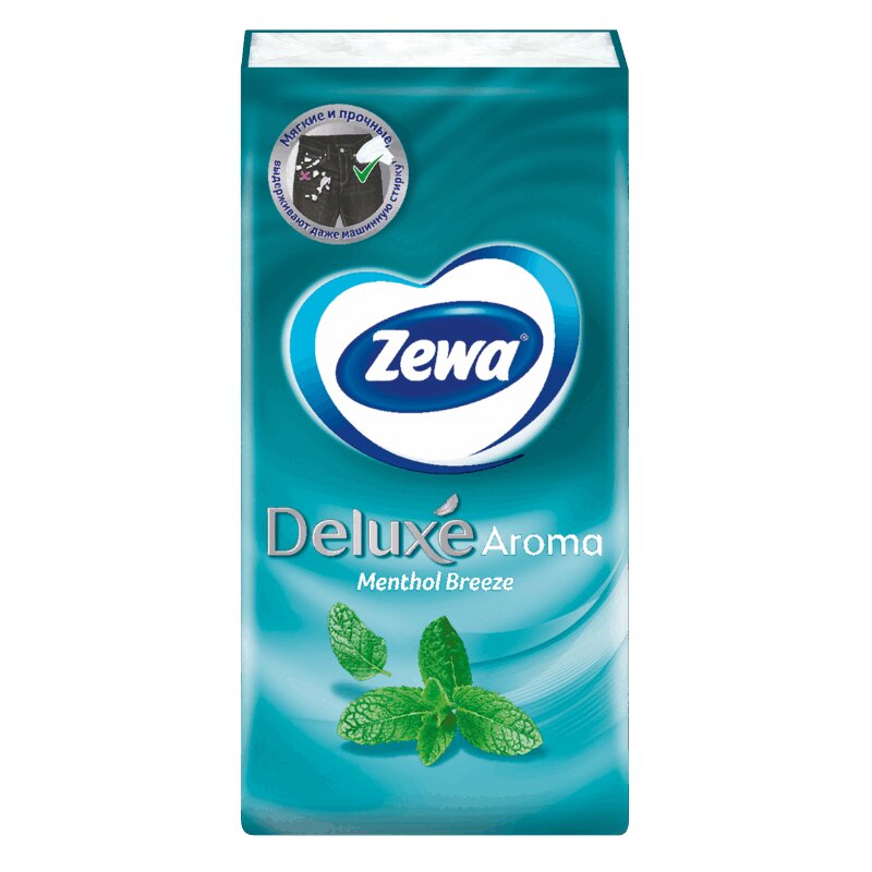 Изображение товара Zewa Deluxe Aroma Платки бумажные носовые Ментол 10 шт