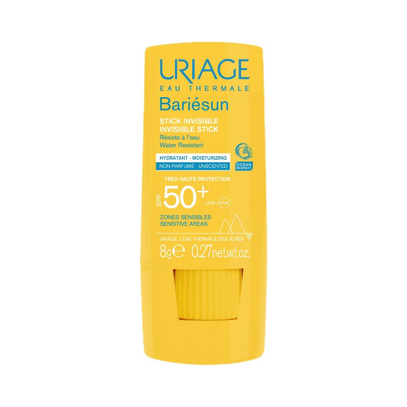 Uriage Барьесан Стик д/чувствительных зон SPF50+ невидимый 8 г la roche posay anthelios uvmune 400 солнцезащитный невидимый флюид для лица spf 50 ppd 42