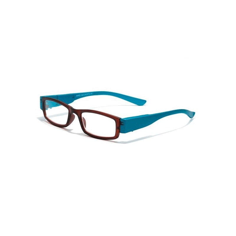 Изображение товара Очки корригирующие для чтения +3,5 и портативный фонарик коричнево-синий комплект