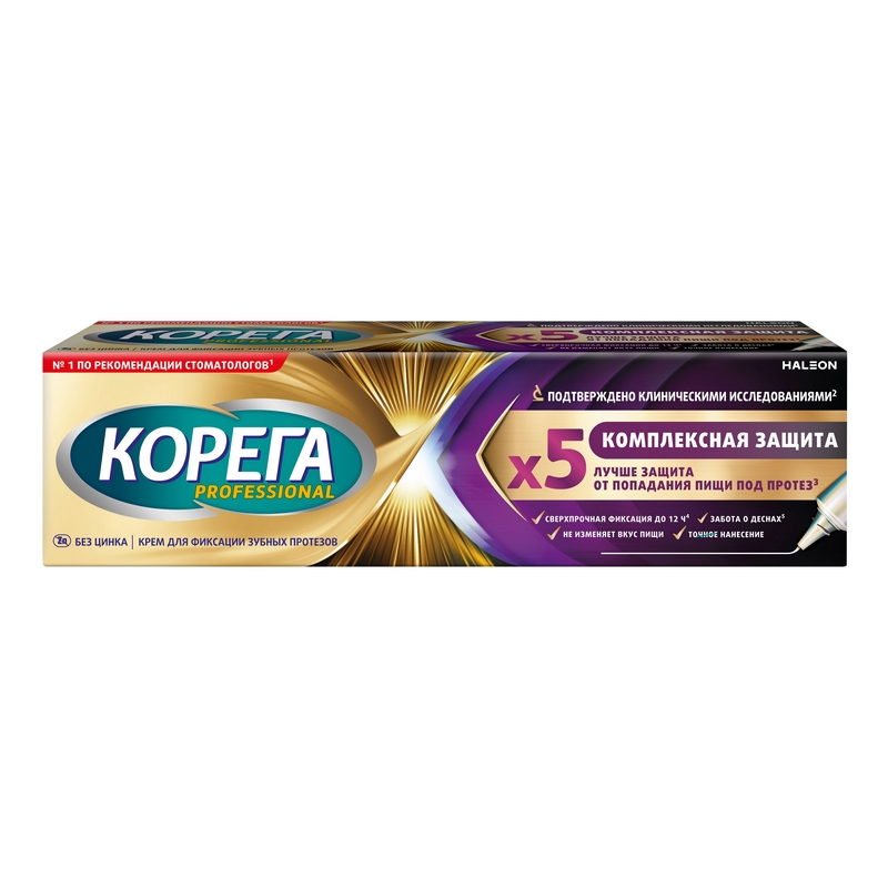 

Корега крем для фиксации зубных протезов Professional Комплексная защита 40 г / Максимальная фиксация + прилегание 40 г