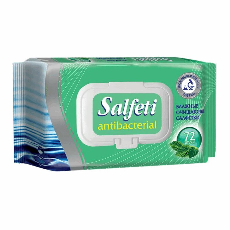 Салфети Салфетки влажные антибактериальные 72 шт safira салфетки влажные для снятия макияжа с экстрактом оливы и витамином е
