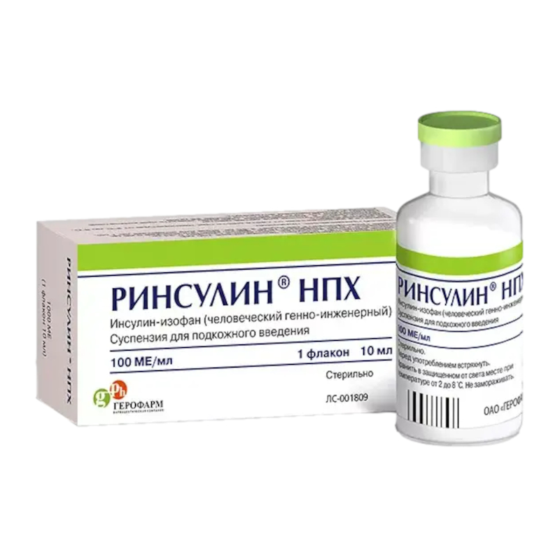 Изображение товара Ринсулин НПХ 100МЕ/мл суспензия для инъекций 10 мл ГЕРОФАРМ